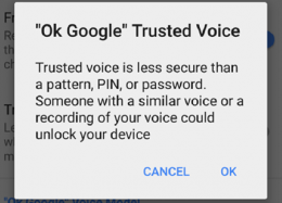 Atualização do Android permite desbloqueio por reconhecimento de voz.