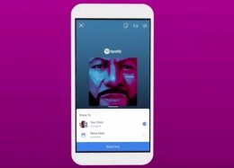 Spotify agora permite compartilhar músicas pelo Facebook Stories.